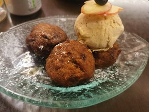 Banana fritters at Suissi Vegan Kitchen  in Glasgow
