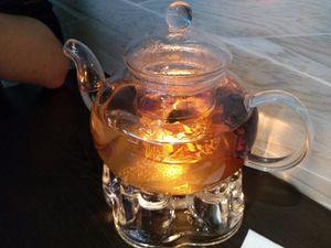 Rose tea at Suissi Vegan Kitchen  in Glasgow