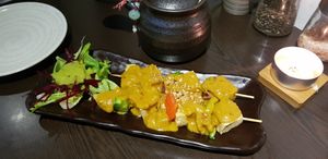 Satay skewers at Suissi Vegan Kitchen  in Glasgow