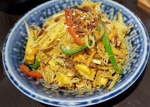 Singapore noodles at Suissi Vegan Kitchen  in Glasgow