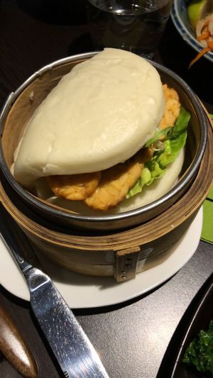 Bao nun with tempeh at Suissi Vegan Kitchen  in Glasgow