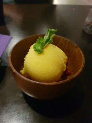 Mango and lime ice cream at Suissi Vegan Kitchen  in Glasgow