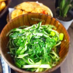 Seaweed edamame  at Suissi Vegan Kitchen  in Glasgow