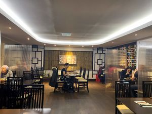 A Covid19 friendly space for Vegans and non-Vegans. The interior was pleasing to the eyes and the music was relaxing Jazz and Blues.] at Suissi Vegan Kitchen  in Glasgow