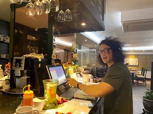 [One of the hard working Manager, who let you feel very welcome. Ashe Ashe O.] at Suissi Vegan Kitchen  in Glasgow