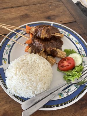 Veg (tempe) satay  at Lesehan in Manggis