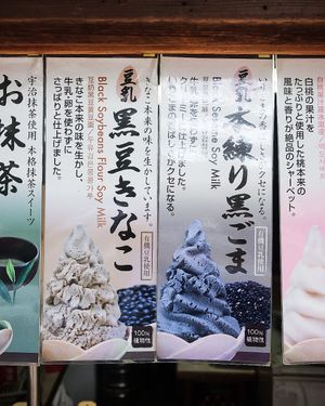 These two flavors are vegan at Tsuru no Chaya in Nara