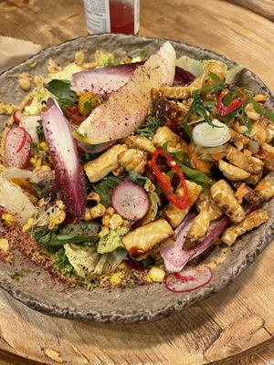 Secret Caesar salad with added tempeh   at Honest Greens - Serrano in Madrid