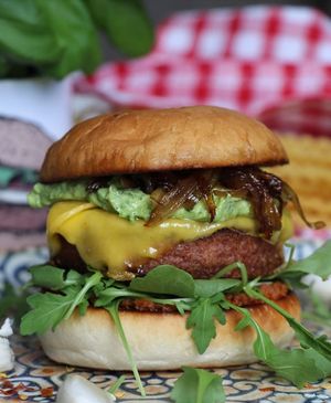 Octobers vegan burger, so amazing. at Bastard Burgers in Umea