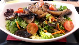 Salad with mushrooms at Catz Cafe in Dusseldorf