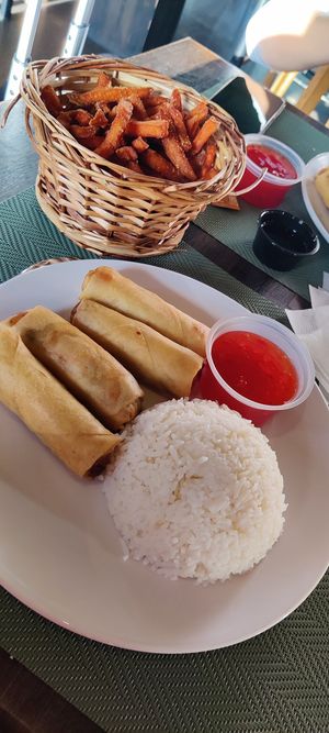 Spring rolls with rice and sweet potatoes at Arctic Thai & Grill in Kiruna