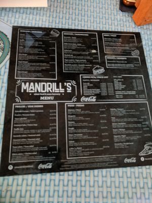 Menu at Mandrill Nano Brewing in Split