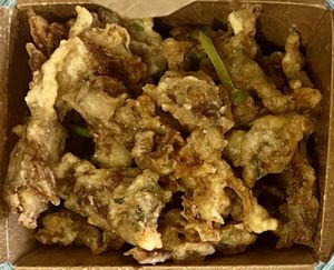 Salt and Pepper Organic King Oyster Mushrooms  at Chun Vegetarian in Brooklyn