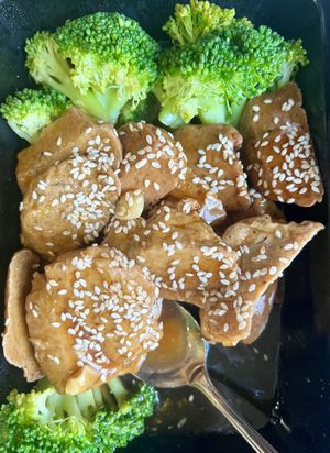  Sesame chick'n at Chun Vegetarian in Brooklyn