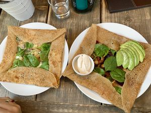 top: bernard galette, bottom: de gaulle galette  at Crêperiet in Lund