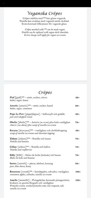 Crepes at Crêperiet in Lund