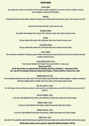 Menu at Multan Tandoori in Paisley