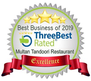 Winner Three Best Rated Indian Restaurant of the Year 2019, at Multan Tandoori in Paisley