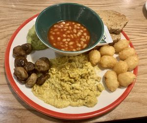 Vegan breakfast  at Frankie & Benny's in Aberdeen