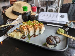 Veggie lunch at Akira Sushi in Santa Cruz