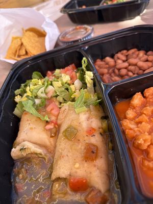 Tamales with green sauce   at Silver Moon Cafe in Santa Rosa