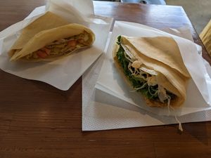 Half size crepes at Cafe Halcyon in Chatan