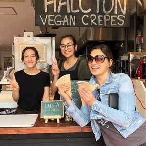 Friendly staff at Cafe Halcyon in Chatan