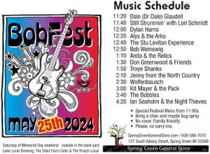 See you all tomorrow- and thank you so much to all of the musicians and everyone else that is working so hard to make this festival happen!!! #bobfest2024
 at Spring Green General Store in Spring Green