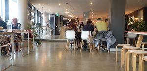 Inside plenty of seating at The Re-Up in Moonee Ponds