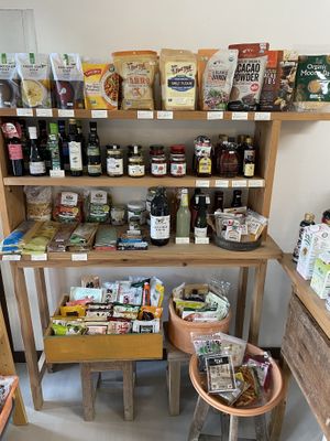 Products sold in the organic store  at Parlor Neppu Asia in Naha