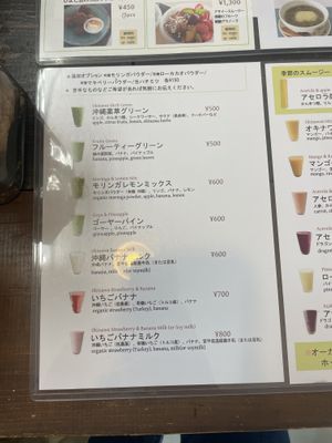 Smoothie selection  at Parlor Neppu Asia in Naha