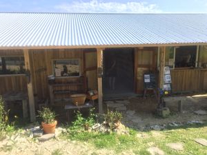 Shop is located next to a pottery workshop at Parlor Neppu Asia in Naha