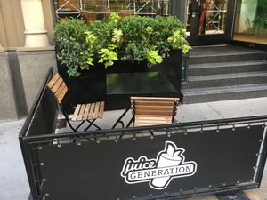 Outdoor seating at Juice Generation - Astor Place in New York City