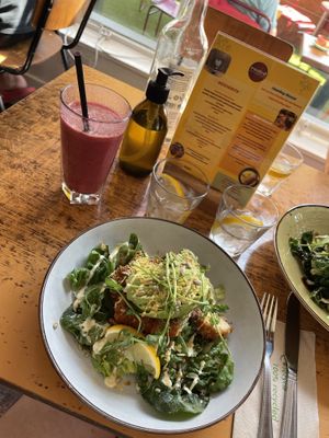 Smoothie and Vegan Caesar Salad    at Rooted in Bath