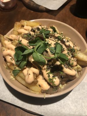 Vegan poutine at Rooted in Bath
