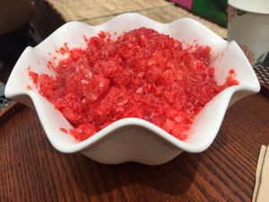 Strawberry snowcone  at Palm Tree in Busan