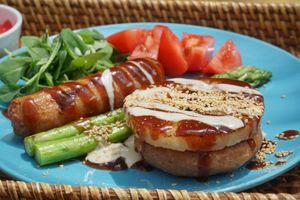 Beyond Meat Steak and Sausage at Palm Tree in Busan