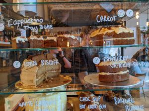 Cake selection at Marley's in Folkestone