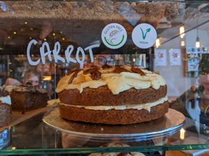Vegan GF carrot cake at Marley's in Folkestone