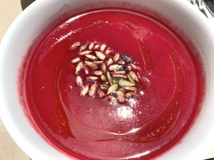 Beet soup  at A Praça in Sintra