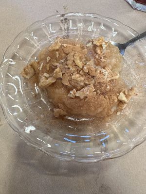 Homemade apple sauce version of apple pie  at A Praça in Sintra