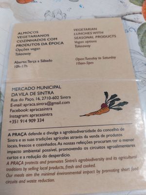 Tarjeta at A Praça in Sintra