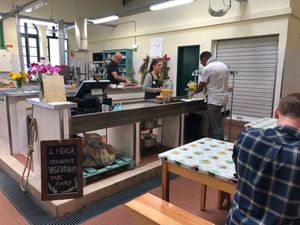Relaxed setting in the old market.  at A Praça in Sintra