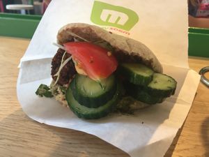 Pita Bread Falafel with toppings at Maoz in The Hague