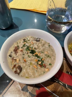 Mushroom Cashew-cream Risotto  at Natural Oasis Cafe in Rochester