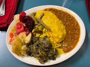 “A little bit of everything” from the buffet  at Natural Oasis Cafe in Rochester