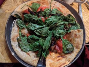 Pizza at Natural Oasis Cafe in Rochester