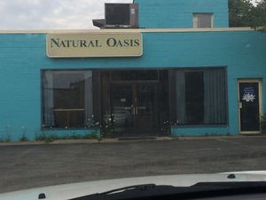 outside  at Natural Oasis Cafe in Rochester