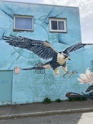 The mural .  at Natural Oasis Cafe in Rochester