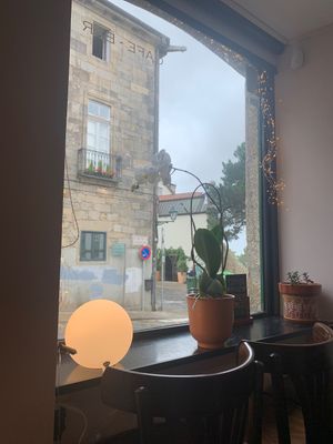 View to the street at A Porta Verde in Santiago De Compostela